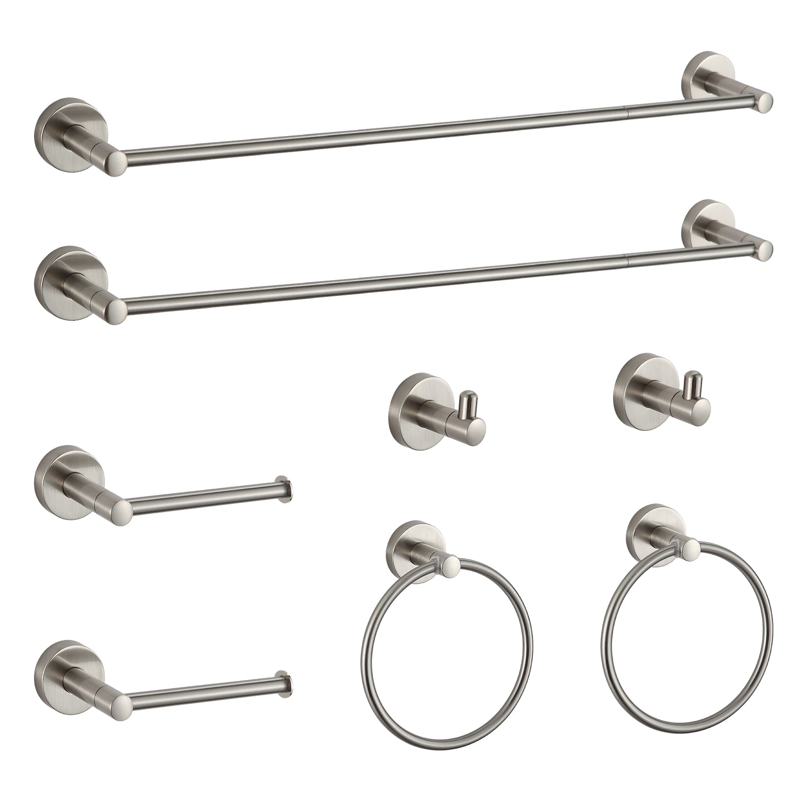 BGL Bathroom Accessories Set, Expandable Brushed Nickel 4-Piece Towel Bar  Set Hardware Wall Mounted