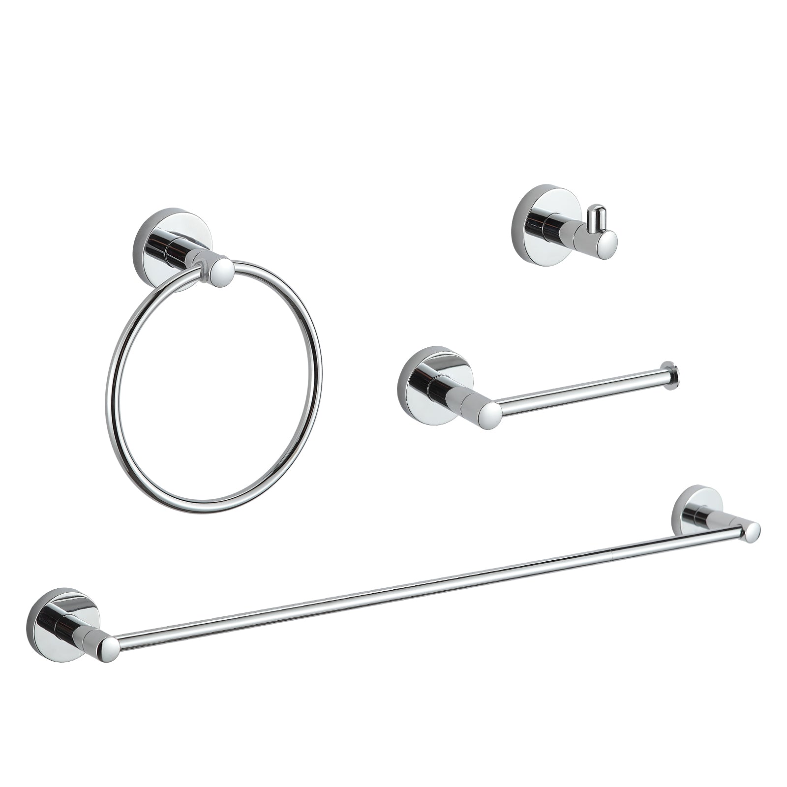 BGL Bathroom Accessories Set, Expandable Brushed Nickel 4-Piece Towel Bar  Set Hardware Wall Mounted