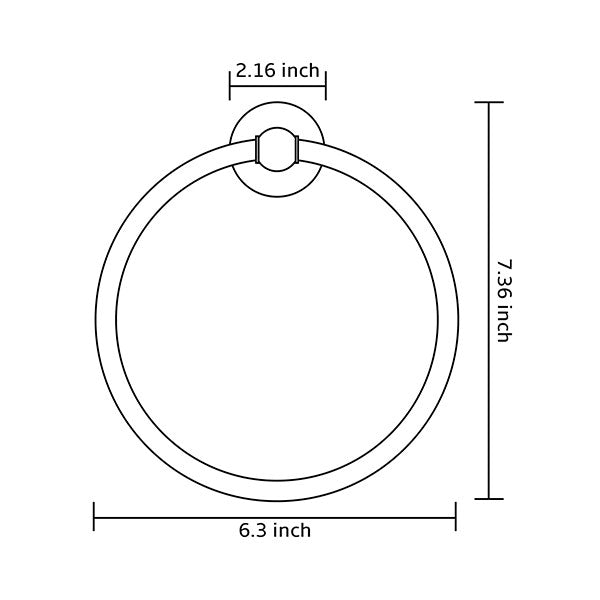 BGL Handtuchring, gebürstetes Nickel, Matal, Wandhalterung für Badezimmer, 2er-Pack, klassischer Stil