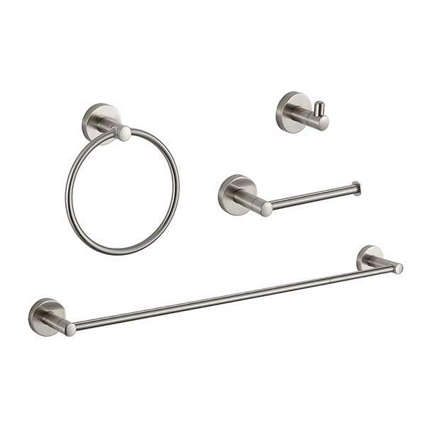 BGL Bathroom Hardware Set Brushed Nickel 4-Pieces Bathroom Towel Rack 24 Inches Adjustable Bathroom Accessories Set