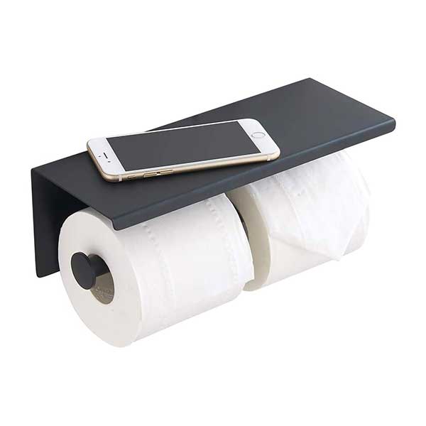 Elements Matt Black Toilet Roll Holder